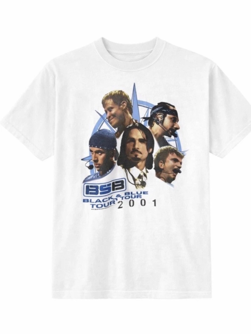 Backstreet Boys 2001 Black & Blue Tour Tee Size Large Vintage Y2K